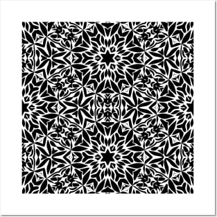 Monochrome geometric pattern Posters and Art